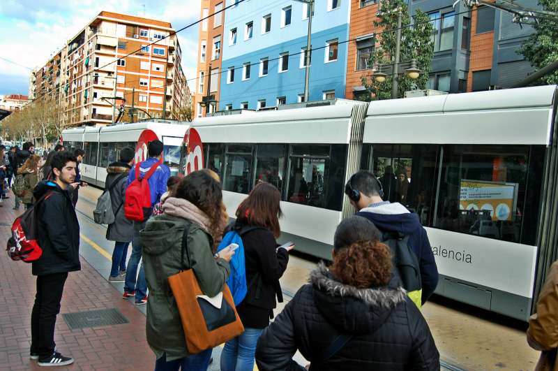 Tranvía en Valencia. Tranvía en Valencia.