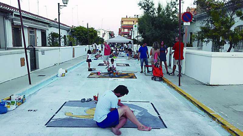 Participantes del Concurso de Pintura sobre el Asfalto. EPDA Participantes del Concurso de Pintura sobre el Asfalto. EPDA