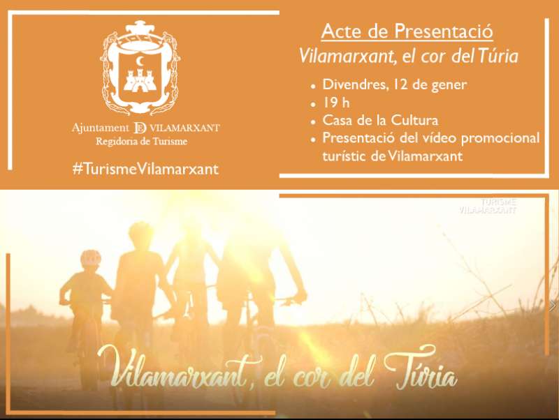 Vilamarxant presenta el vídeo turístic del municipi, el divendres 12 de gener Vilamarxant presenta el vídeo turístic del municipi, el divendres 12 de gener