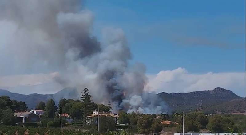 Vista del incendio en una imagen difundida por  Punt.   PUNT