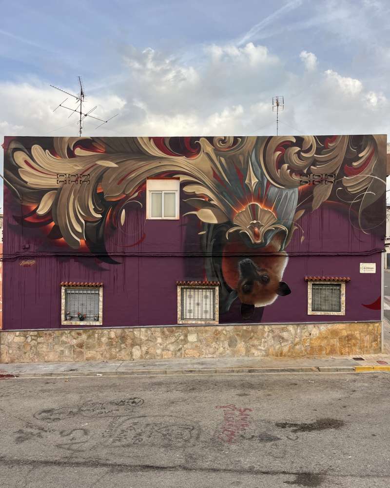 El mural que Bublegum ha plasmado en un municipio valenciano. EPDA