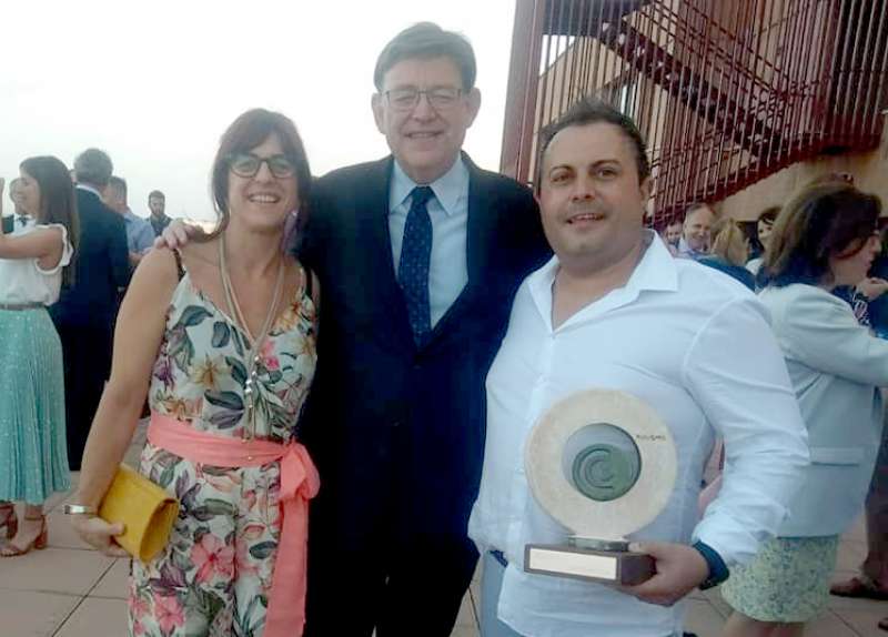 Ximo Puig con David Marqués y su mujer Ximo Puig con David Marqués y su mujer