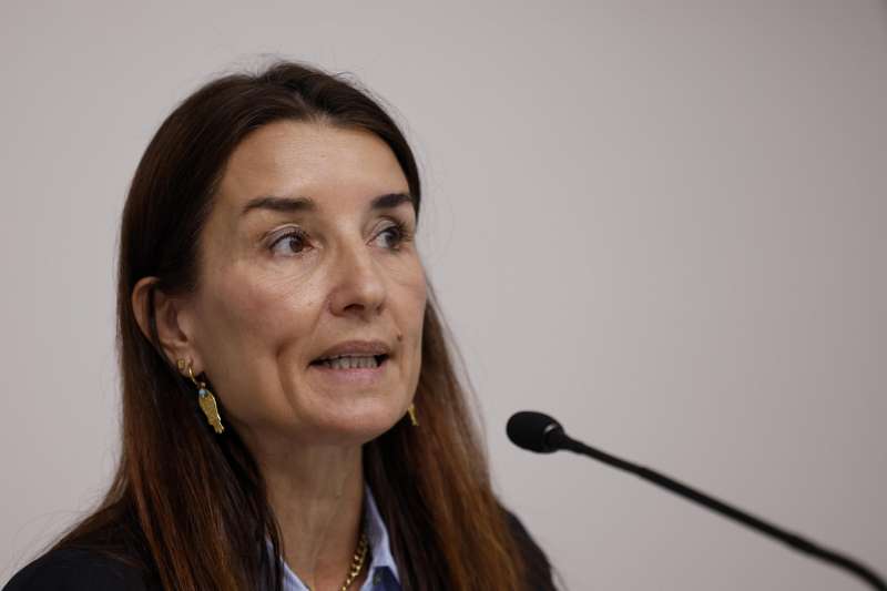 La consellera de Hacienda y portavoz del Consell, Ruth Merino, durante la rueda de prensa tras el pleno del Consell. EFEBiel Alio
