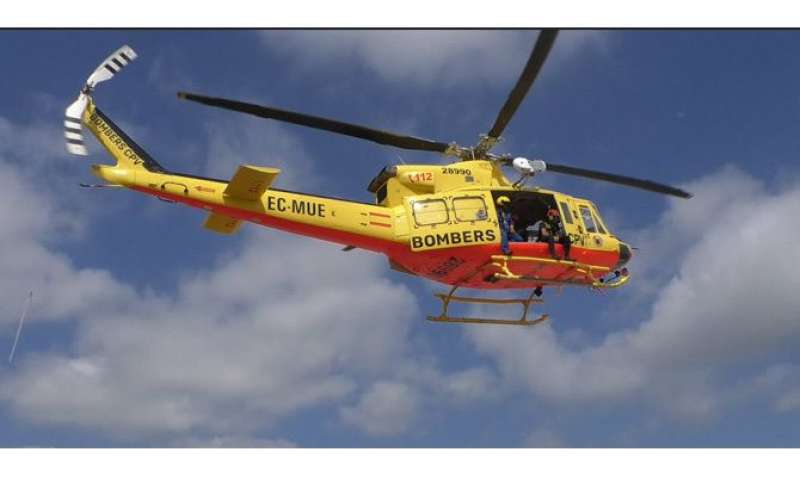 Un helicptero del Consorcio Provincial de Bomberos. CPBV