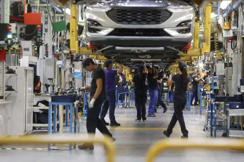 Imagen de archivo del interior de la factoría de Ford en Almussfes (Valencia). EFE/ Kai Forsterling/Archivo
