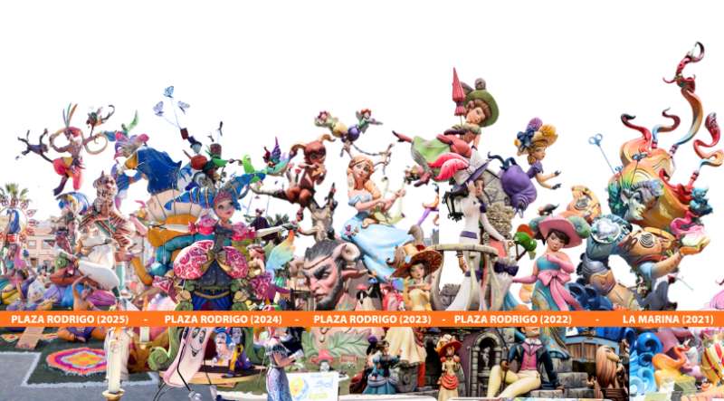 La falla Pla�a Rodrigo, la guanyadora de la Secci� Especial dels �ltims quatre anys.  EPDA