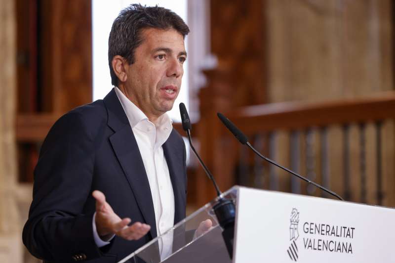 El president de la Generalitat, Carlos Mazón, en una imagen de este viernes. EFE/Ana Escobar
