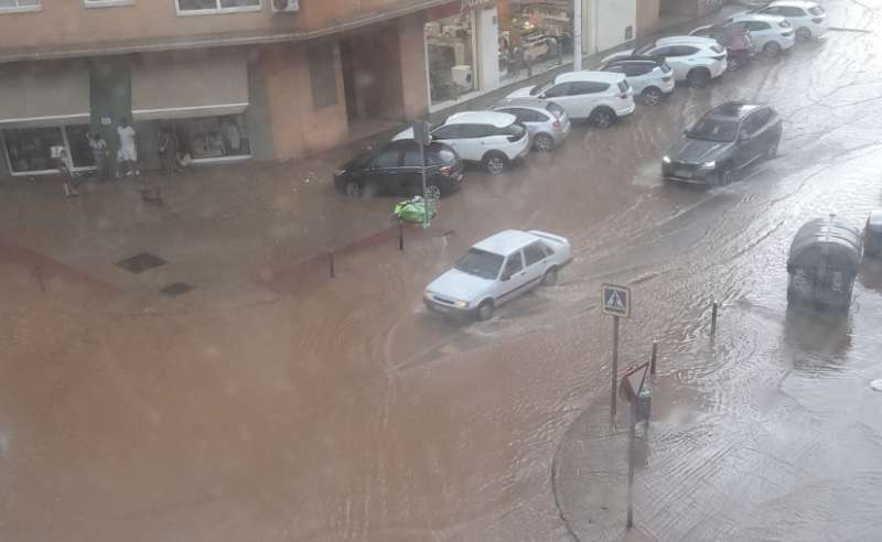 Lluvia acumulada durante la maana de este sbado en Sagunt. EPDA