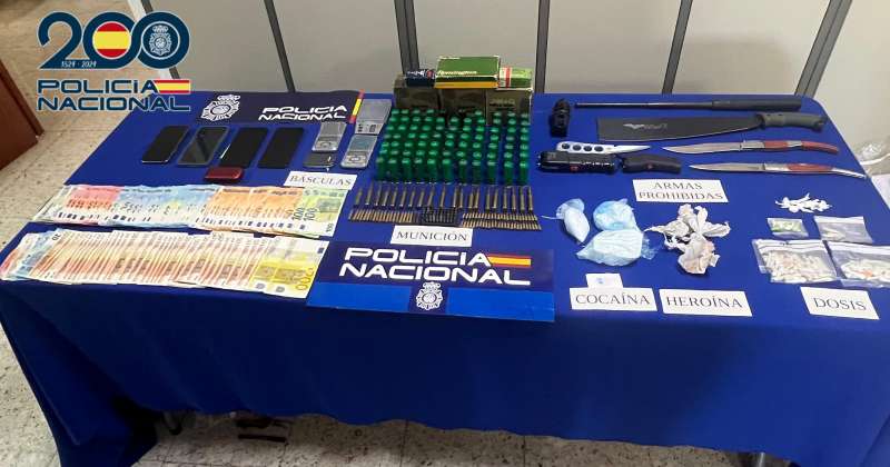 El material incautado por la Polica Nacional. PN