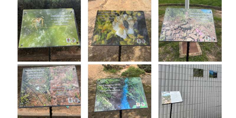 Los seis atriles que conforman el paseo po�tico de Marines. EPDA