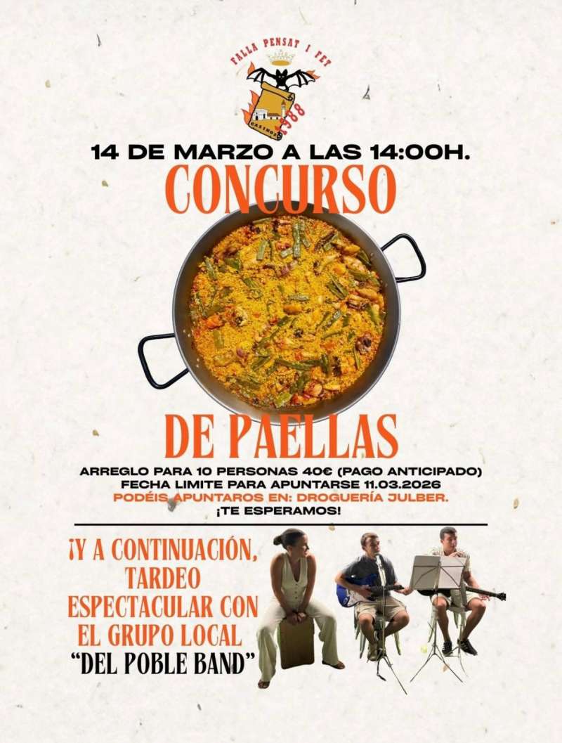 Cartel de una de las actividades de la Falla Pensat i Fet de Casinos.  EPDA