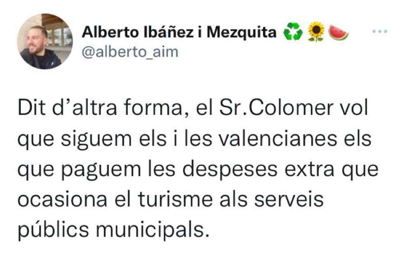 Tuit de Alberto IbÃ¡Ã±ez Mezquita /EPDA