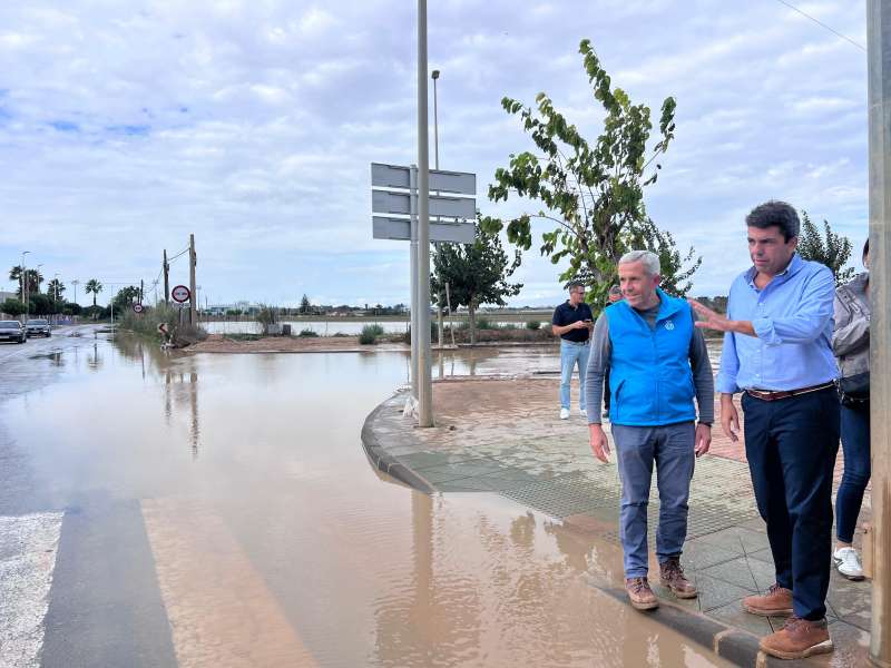 Visita de Mazn a Pilar de la Horadada tras las inundaciones.EPDA