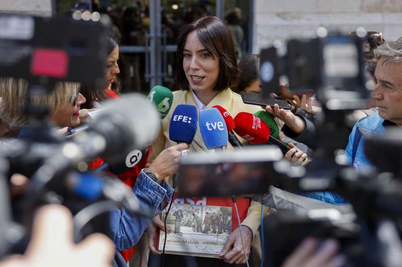 La secretaria general del PSPV-PSOE, Diana Morant, momentos antes de su primer encuentro con el presidente de la Generalitat. EFEAna Escobar