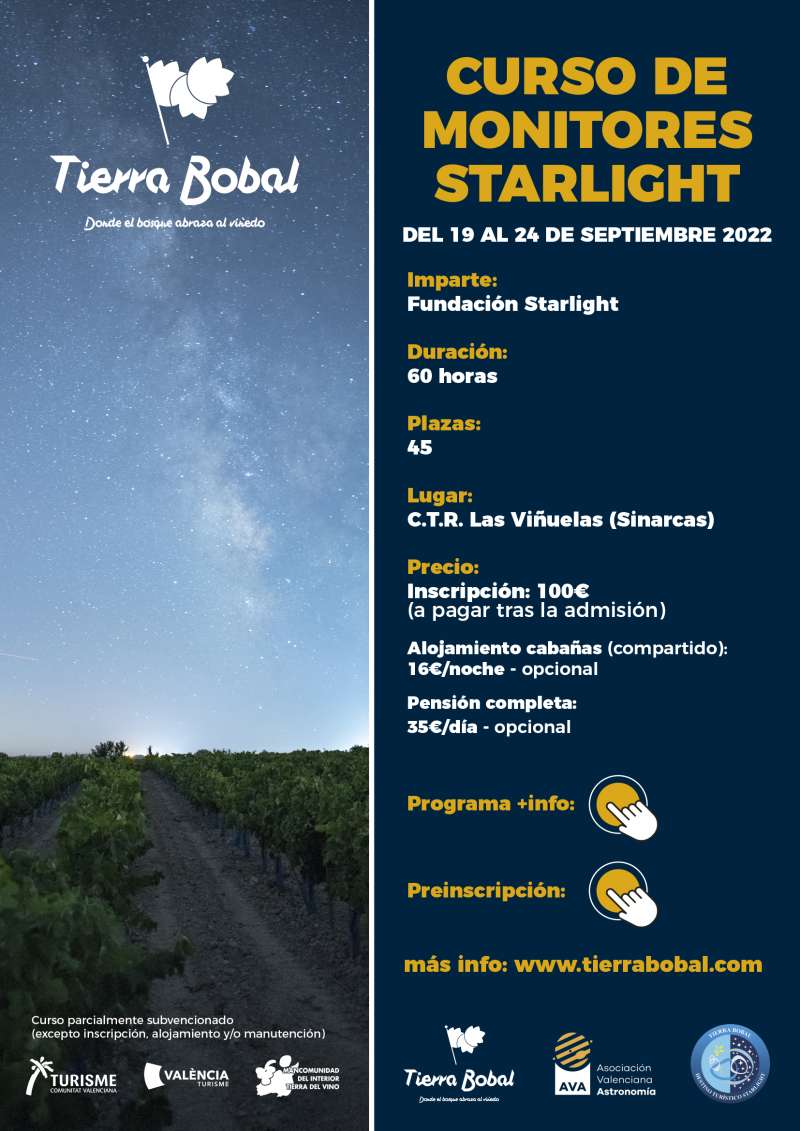 Cartel del Curso de Monitores Starlight de Tierra Bobal./EPDA