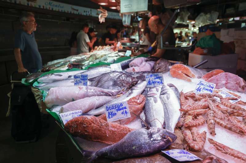 Aspecto de una parada de pescado en un mercado. EFEQuique Garca
