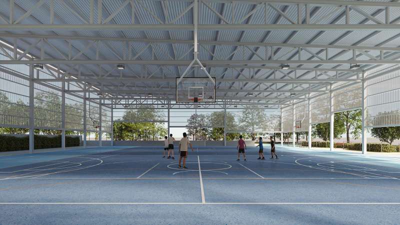 Pista coberta en el poliesportiu municipal de Picassent.EPDA