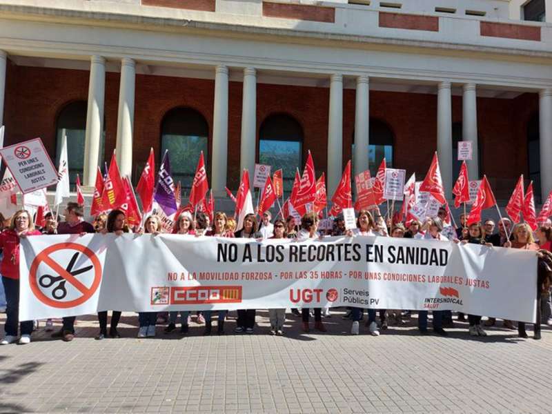 Momento de la protesta, en una imagen compartida por UGT.
