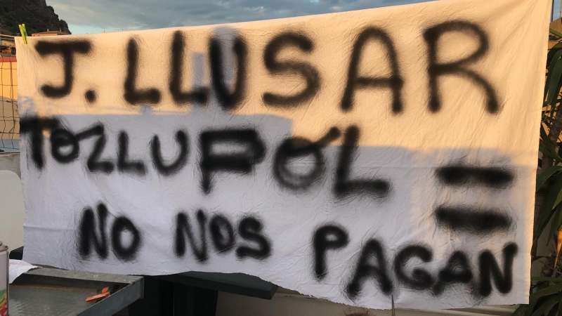 Protestas por los impagos en la empresa Joaquín Llusar. EPDA