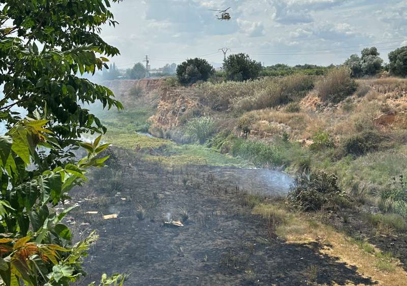 La zona quemada del barranco en el ltimo incendio sufrido en Torrent. EPDA