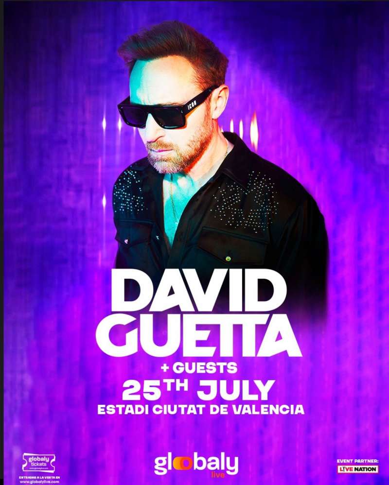 Cartel que anuncia la actuacin de David Gueta en Valencia.