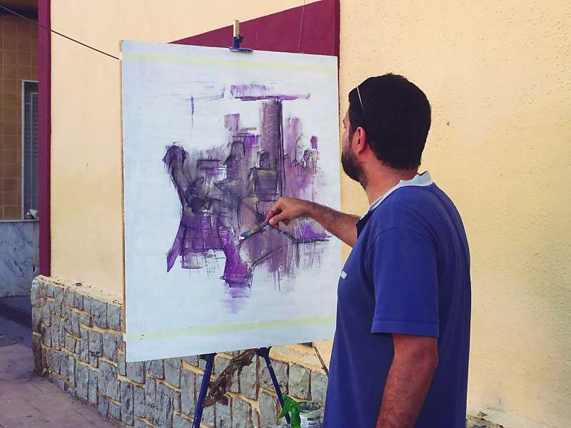 Participante de una edición pasada del Concurso de Pintura Rápida Michavila de Albalat dels Tarongers. EPDA 