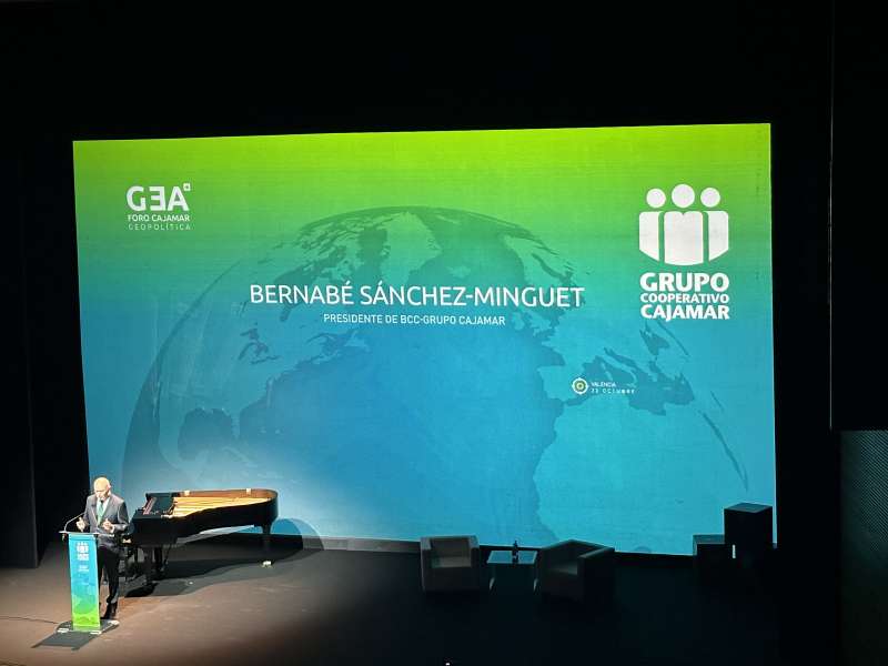El presidente del Grupo Cajamar, Bernab Snchez-Minguet, durante su discurso de bienvenida.EPDA