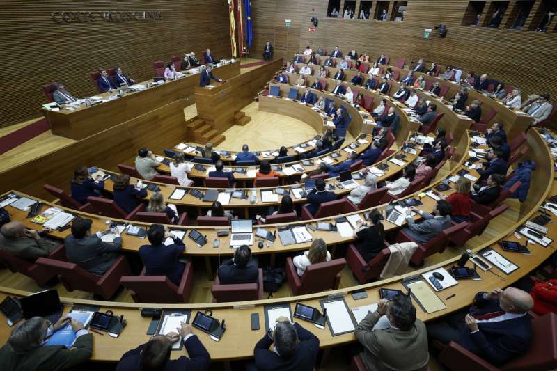 Vista general del hemiciclo parlamentario de Les Corts Valencianes. EFEBiel Alio Archivo

