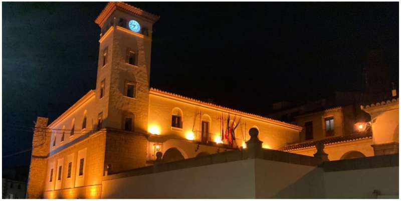 El Ayuntamiento de Jérica con la nueva iluminación