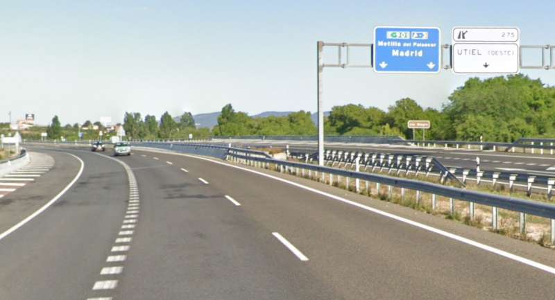 La A-3 a la altura de Utiel.  Foto: Google Maps