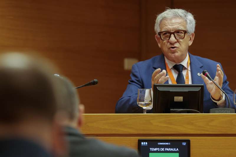 El decano de la Demarcacin del Colegio de Ingenieros de Caminos, Canales y Puertos en la Comunitat Valenciana, Javier Mach, durante su comparecencia. EFEManuel Bruque
