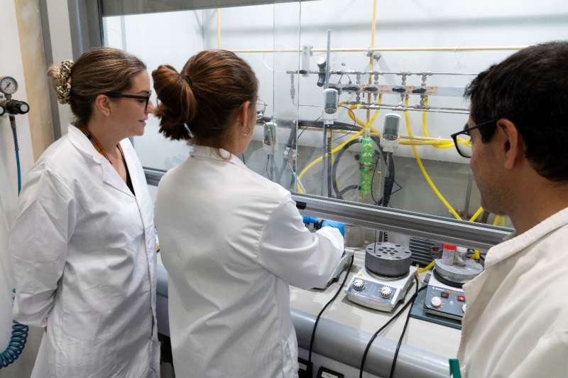 Personal del Grup de Catlisi per a Reaccions Orgniques Sostenibles de l?ITQ al seu laboratori. | ITQ (CSIC-UPV)