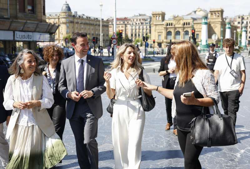 La vicepresidente segundal, Yolanda Daz, en San Sebastin en el primer Foro Internacional de ASETT. EFEJuan Herrero.