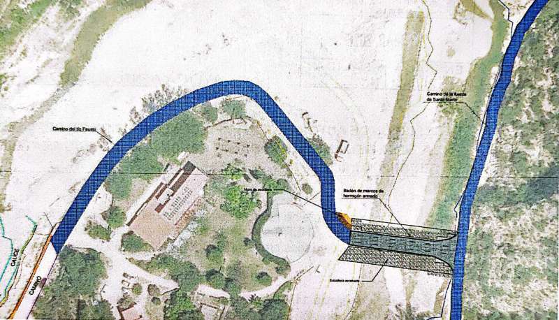 Plano del proyecto del nuevo vado en Sot de Chera. EPDA