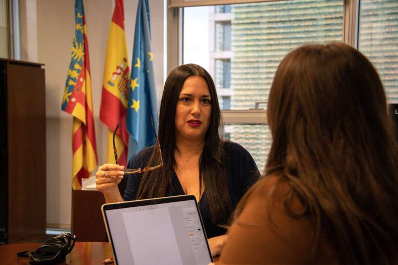 Un instante durante la entrevista. /JAIME SORIANO Un instante durante la entrevista. /JAIME SORIANO