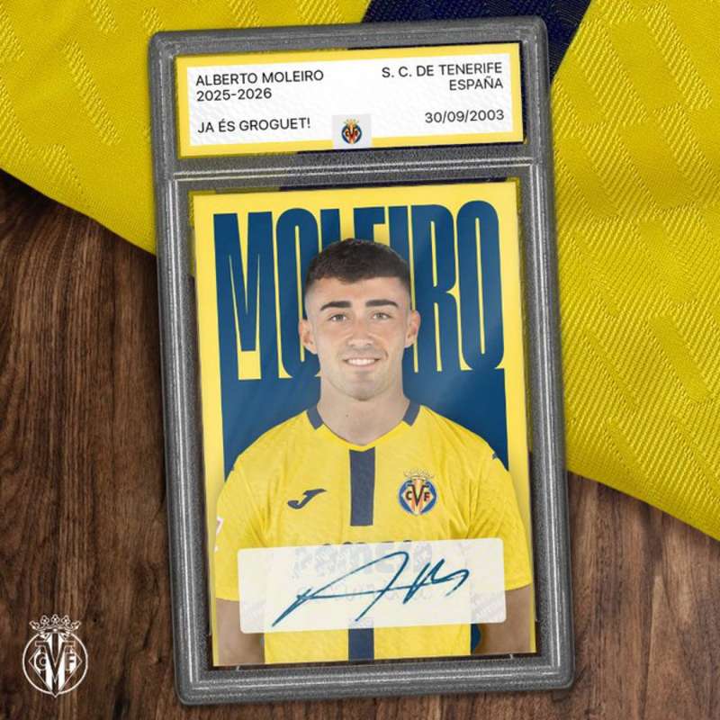 El hasta ahora jugador de la UD Las Palmas Alberto Moleiro, fichado por el Villarreal, en una imagen compartida en redes por el club.
