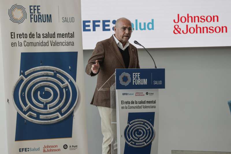 El secretario autonmico de Sanidad, Francisco Jos Ponce, durante la inauguracin del EFE Frum Los retos de la salud mental en la Comunidad Valenciana. EFEManuel Bruque