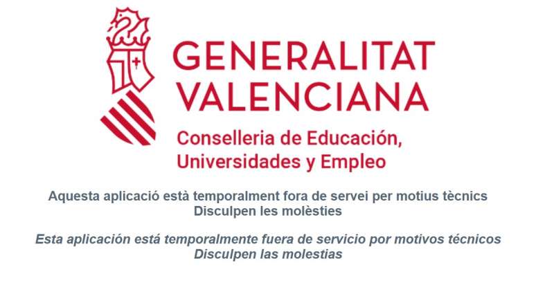 Aviso que se ve en la web. EPDA