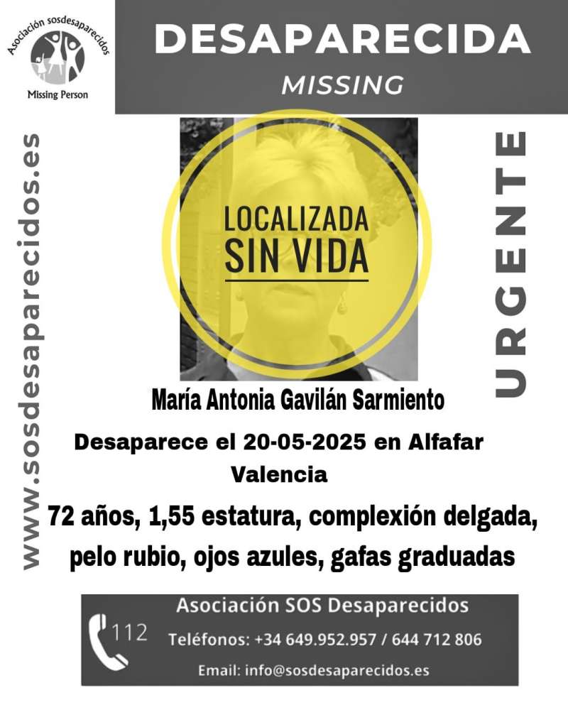 La asociacin SOS Desaparecidos ha confirmado el triste final  EPDA