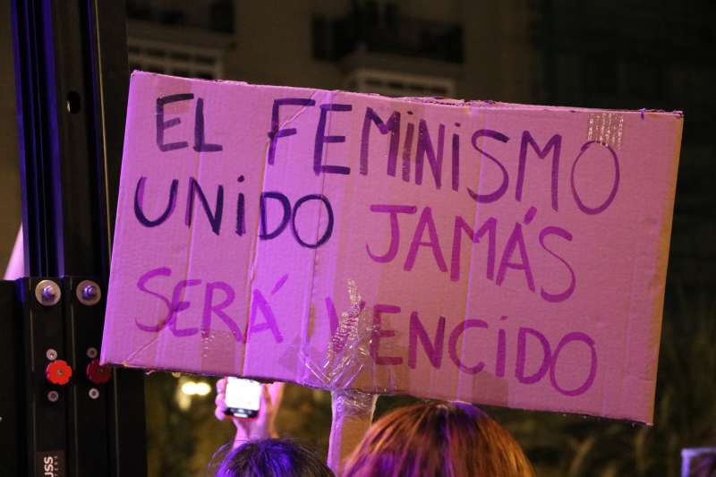 Foto archivo durante la manifestación feminista del 8M en Valencia./LAURA FLORENTINO Foto archivo durante la manifestación feminista del 8M en Valencia./LAURA FLORENTINO