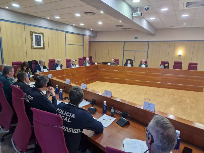 La junta de seguridad local reunida en Alboraya. EPDA