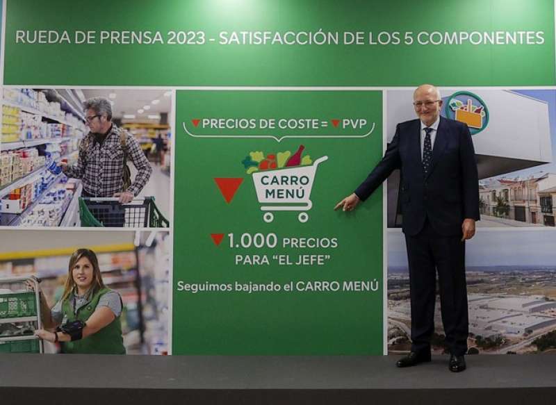 El presidente de Mercadona, Juan Roig, durante una presentacin de resultados de la empresa. EFEManuel Bruque
