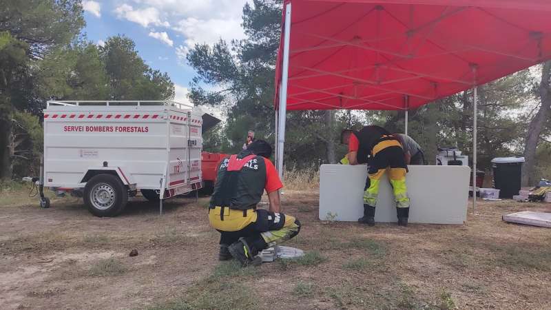 Vista del Puesto de Mando Avanzado del incendio. /EPDA