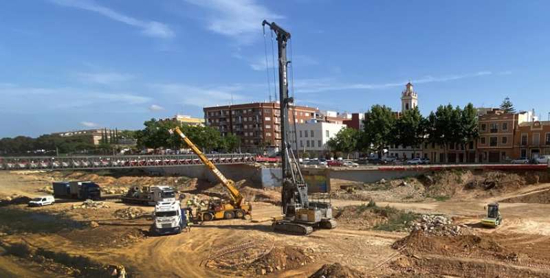 Les obres a la pasarella de Picanya Maria Cambrils. EPDA