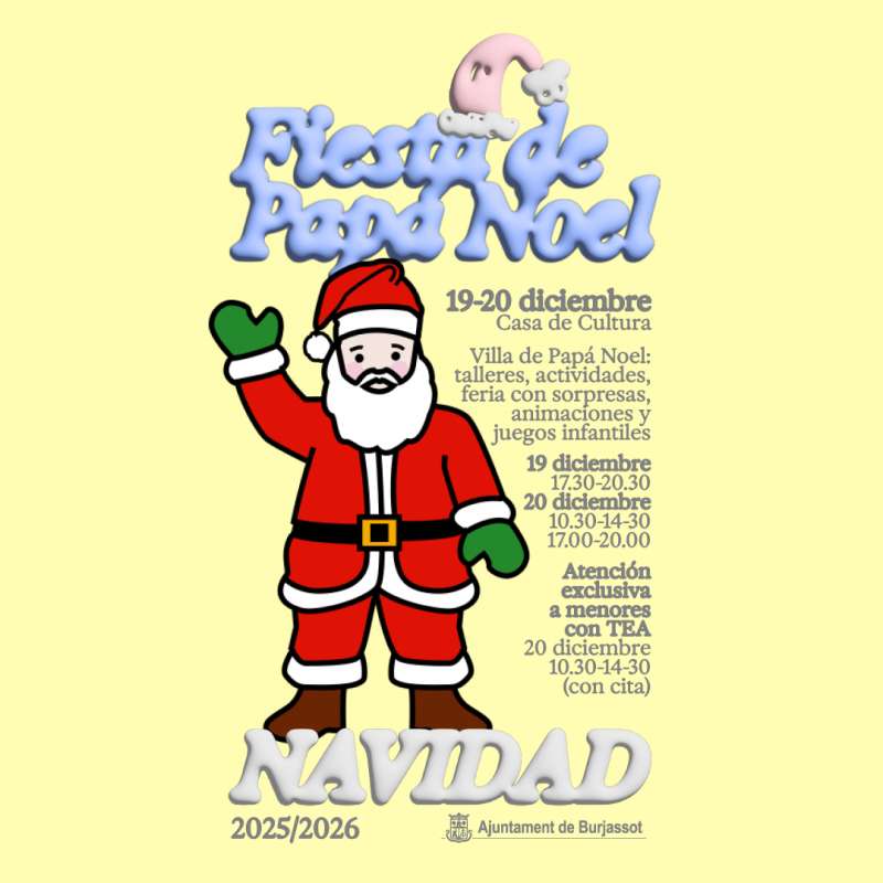 Cartel de la fiesta de Navidad de Pap� Noel de Burjassot | EPDA