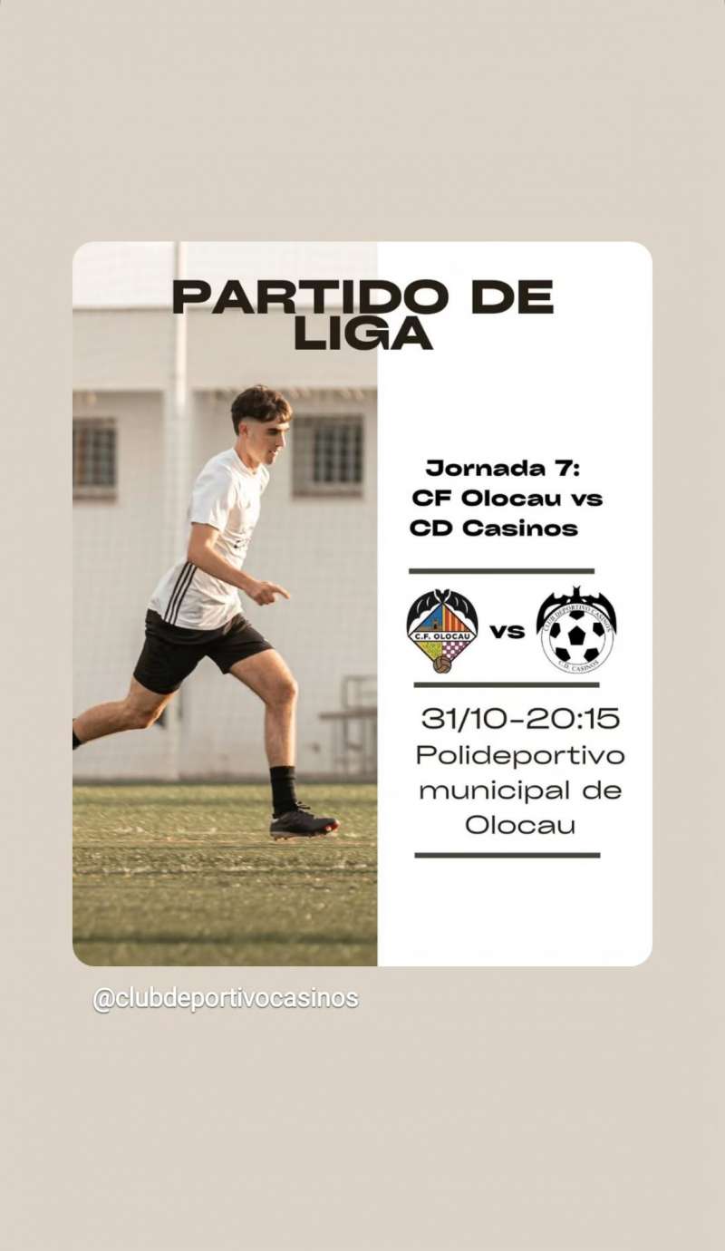 Cartel del partido entre el CD Casinos y el Olocau C.F | EPDA