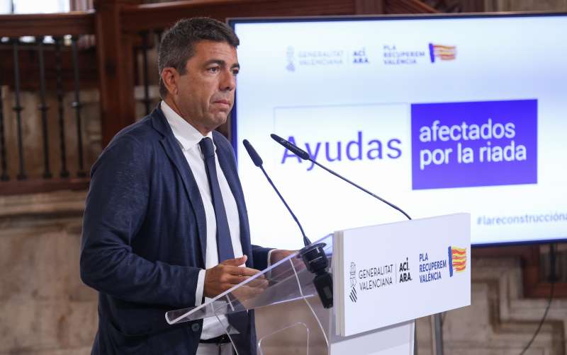 El president Carlos Mazn durante su declaracin institucional realizada en el Palau de la Generalitat. EPDA