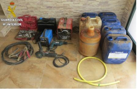 Material incautado en la operación. Material incautado en la operación.