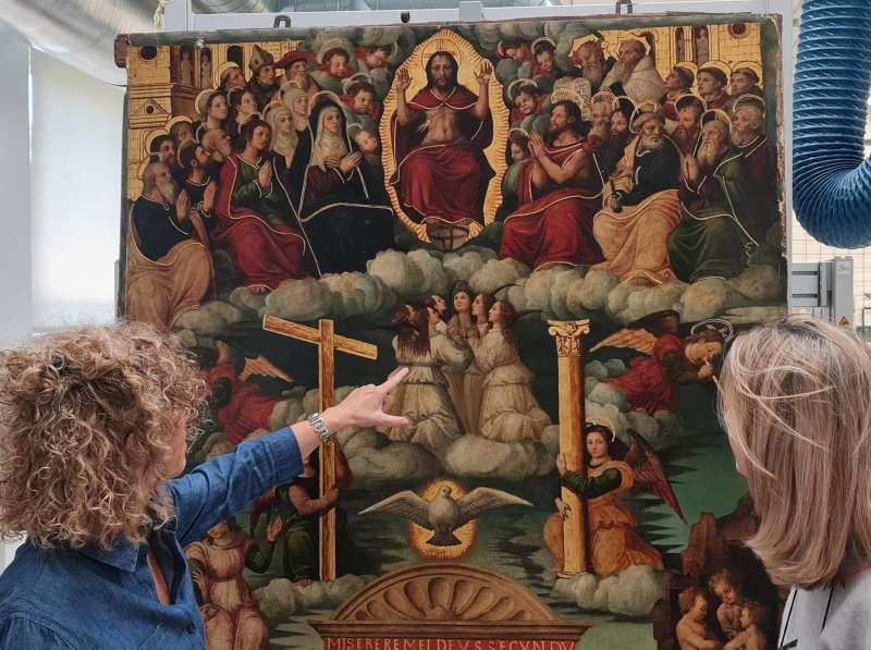 Imagen del retablo ?Juicio Final con la Misa de San Gregorio?, del pintor valenciano Vicente Macip. EFE/Generalitat