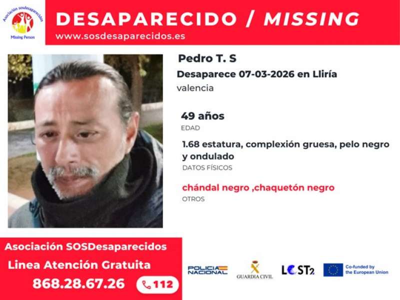 Cartel de b�squeda de SOS Desaparecidos.  EPDA

